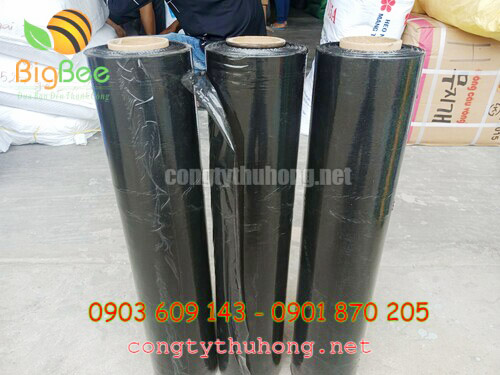 Cuộn màng PE đen quấn pallet khổ 50cm * 3kg * lõi 200gr
