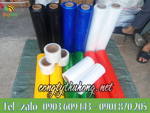 Cuộn màng pe quấn hàng nhiều màu nhiều kích cỡ