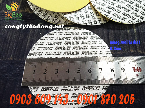 Màng seal tự dính đường kính 8,2cm, dày 10mm