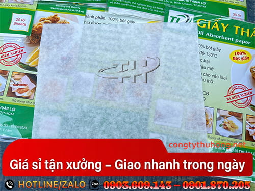 Giấy thấm dầu thực phẩm Mua giấy thấm dầu thực phẩm giá sỉ