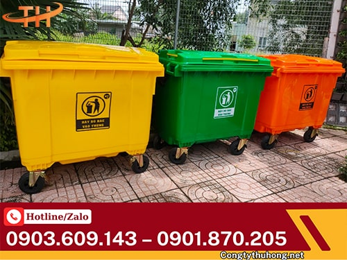 Thùng rác nhựa 660L Nguồn sỉ thùng rác nhựa TPHCM