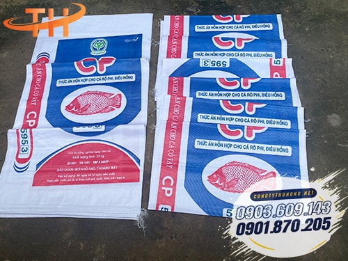 Bao tải đựng thức ăn cho cá Nhà cung cấp bao tải in logo giá rẻ