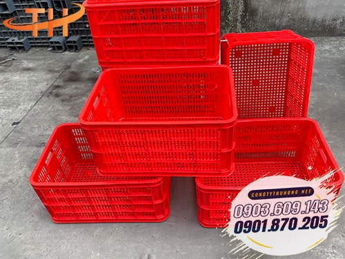 Rổ nhựa đựng xoài màu đỏ Rổ nhựa đựng xoài