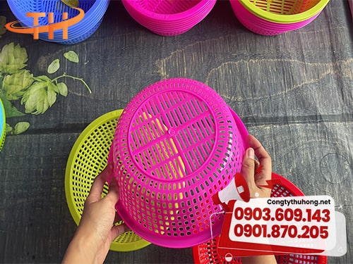 Rổ nhựa tròn hồng Rổ tròn giá rẻ