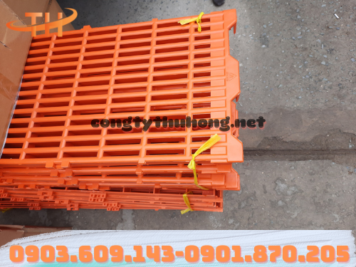 Sàn nhựa nuôi heo màu cam