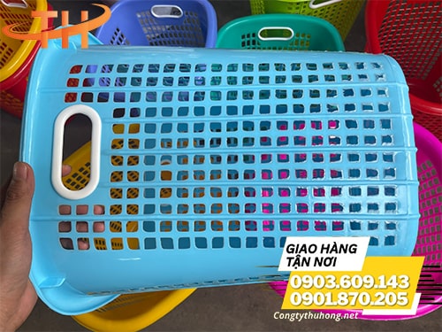 Sọt nhựa đựng quần áo màu xanh Sọt nhựa đựng quần áo