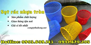 Sọt rác nhựa tròn nhiều màu sắc giá rẻ