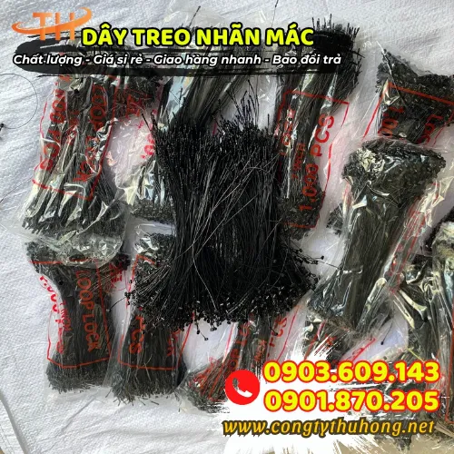 DÂY NHỰA ĐEN TREO NHÃN MÁC