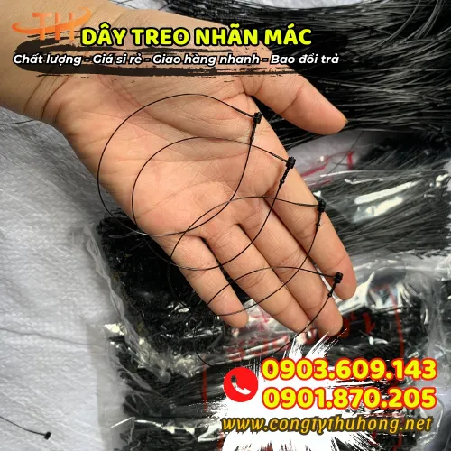 DÂY NHỰA ĐEN TREO NHÃN MÁC