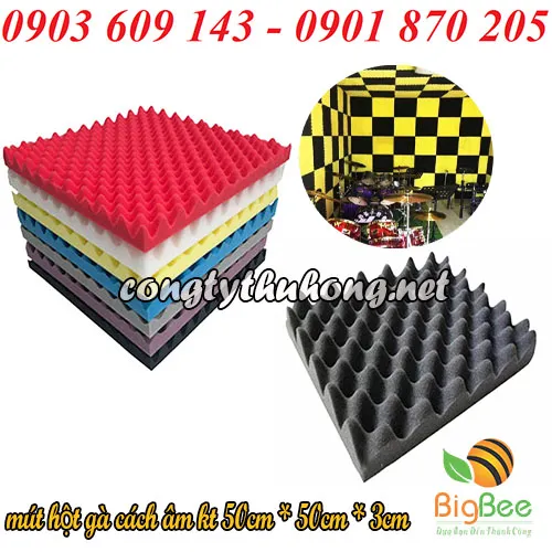 MÚT XỐP HỘT GÀ CÁCH ÂM KT 50CM * 50CM * 3CM