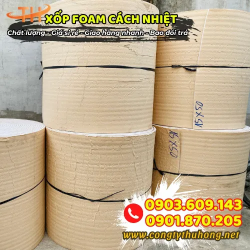 XỐP FOAM CÁCH NHIỆT TRÁNG BẠC 1 MẶT CÓ KEO