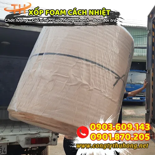 XỐP FOAM CÁCH NHIỆT TRÁNG BẠC 1 MẶT CÓ KEO