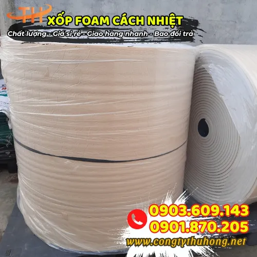 XỐP FOAM CÁCH NHIỆT TRÁNG BẠC 1 MẶT CÓ KEO
