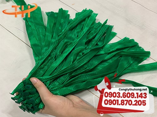 Túi lưới đựng trái cây xanh lá Túi lưới đựng trái cây