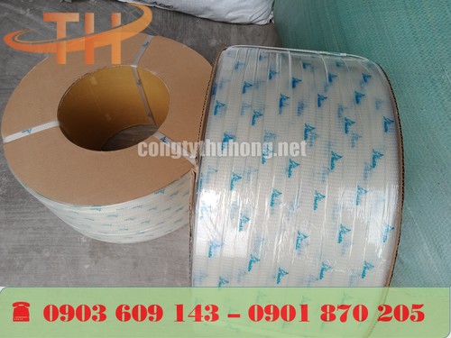 Cuộn dây đai 10kg màu trắng trong có in logo