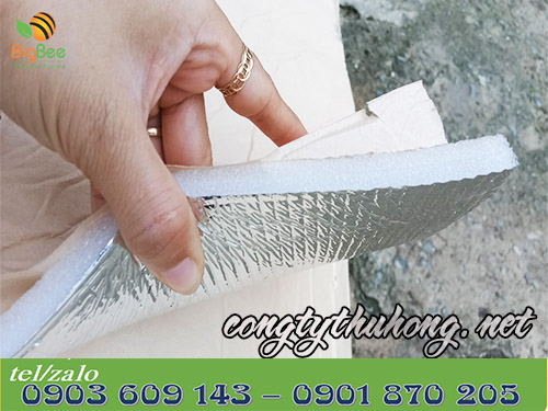 xốp foam cách nhiệt 1 mặt bạc có keo dán