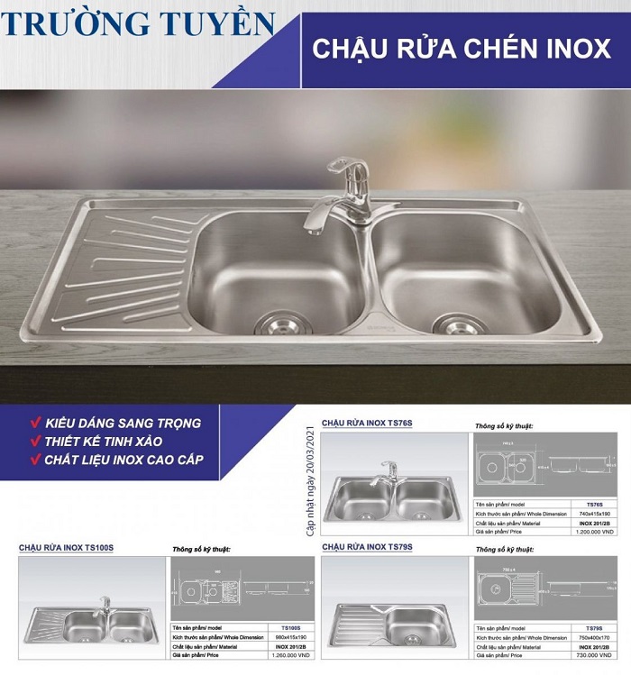 Những mẫu chậu rửa inox Toàn Mỹ bán chạy nhất Những mẫu chậu rửa inox Toàn Mỹ bán chạy nhất