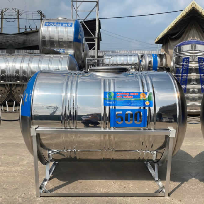 Bồn inox Toàn Mỹ 500L Ngang tại Bình Dương Bồn inox Toàn Mỹ 500L Ngang tại Bình Dương