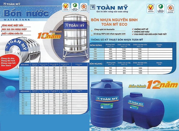 bồn nước inox Toàn Mỹ bồn nước inox Toàn Mỹ