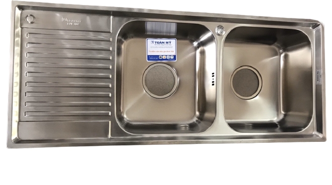 Chậu rửa 2 hộc 1 cánh SUS 304 Toàn Mỹ Chậu rửa 2 hộc 1 cánh SUS 304 Toàn Mỹ