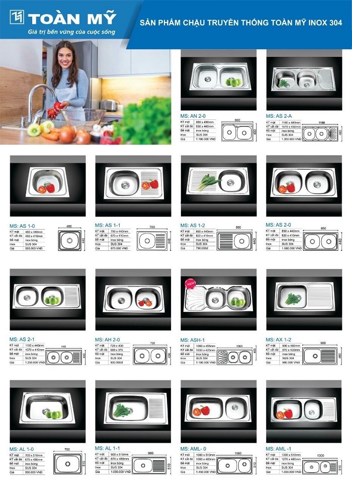 Chậu rửa SUS 304 Toàn Mỹ Giá rẻ Chậu rửa SUS 304 Toàn Mỹ Giá rẻ