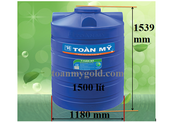 Kích thước Bồn nước nhựa Toàn Mỹ 1500 lít Đứng Kích thước Bồn nước nhựa Toàn Mỹ 1500 lít Đứng