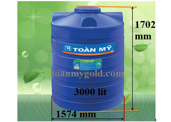 Kích thước Bồn nước nhựa Toàn Mỹ 3000 lít Đứng Kích thước Bồn nước nhựa Toàn Mỹ 3000 lít Đứng