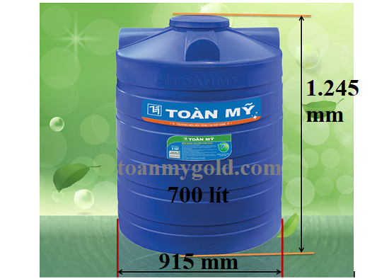 Kích thước Bồn nước nhựa Toàn Mỹ 700 lít Đứng Kích thước Bồn nước nhựa Toàn Mỹ 700 lít Đứng