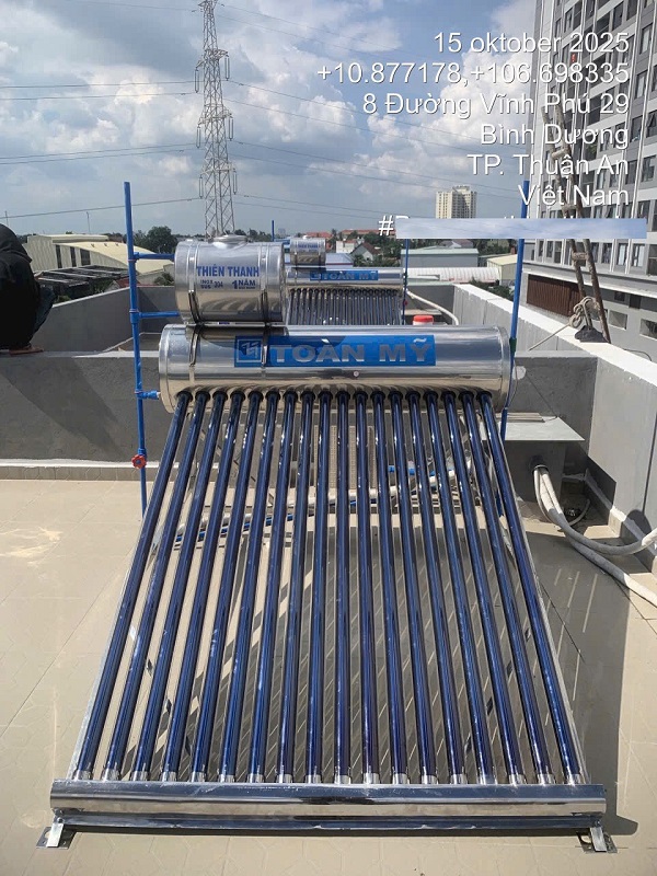 Lắp hoàn thiện máy nước nóng mặt trời Toàn Mỹ 160L tại Thủ Đức Lắp hoàn thiện máy nước nóng mặt trời Toàn Mỹ 160L tại Thủ Đức