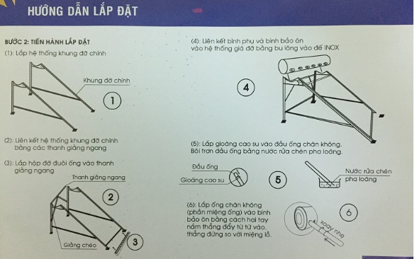 Hướng dẫn lắp đặt giá đỡ Máy nước nóng mặt trời Hướng dẫn lắp đặt giá đỡ Máy nước nóng mặt trời