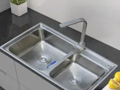Chậu inox Toàn Mỹ TMS80 - Chậu Đúc 2 hộc inox SUS 304