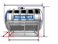 Bồn inox Toàn Mỹ 5000 lít ngang