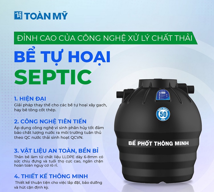 Ưu điểm vượt trội bể phốt Toàn Mỹ Ưu điểm vượt trội bể phốt Toàn Mỹ