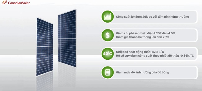 Ưu điểm tấm pin CANADA Ưu điểm tấm pin CANADA