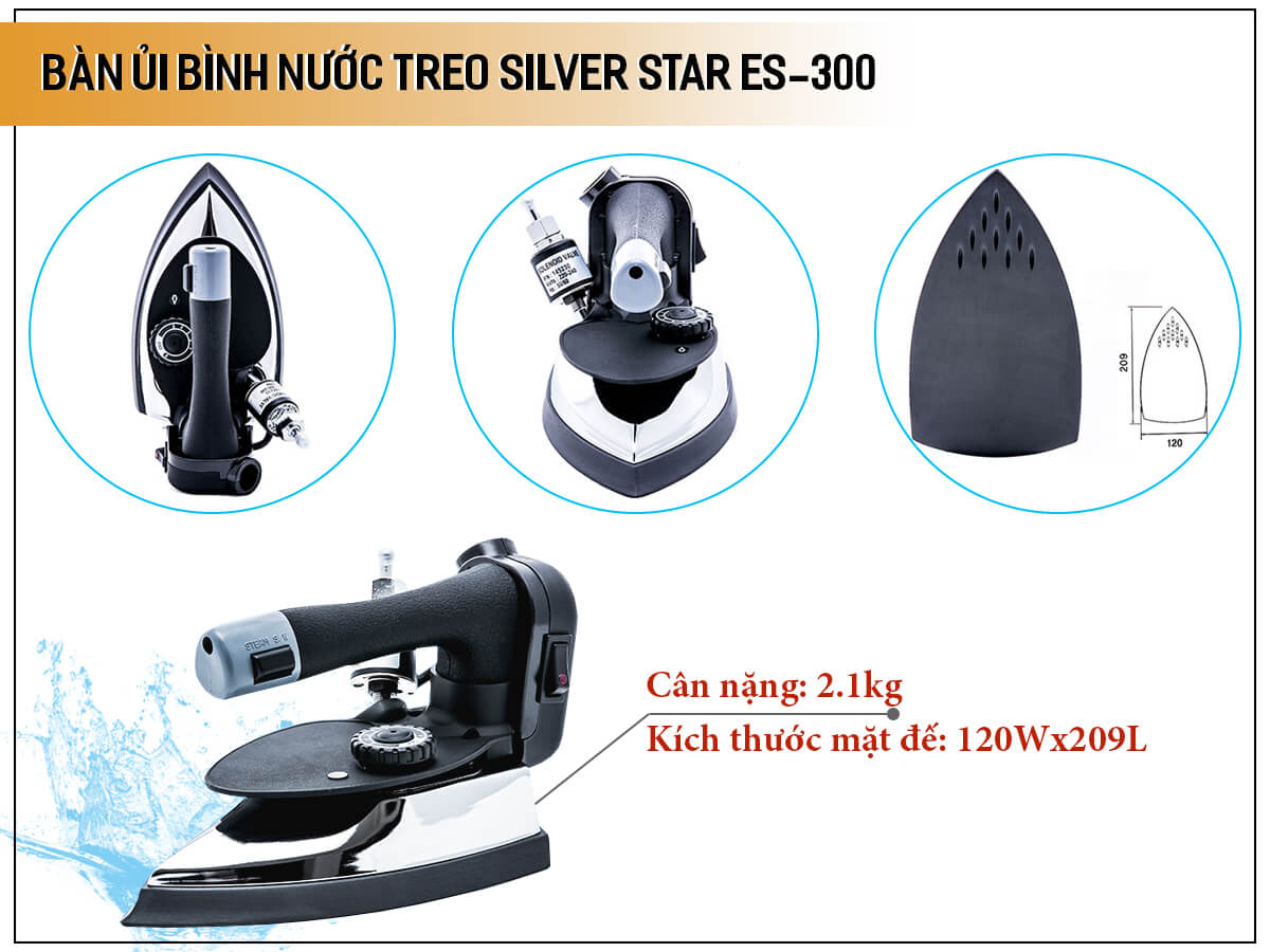 Bàn ủi bình nước treo Silver Star ES-300 Bàn ủi bình nước treo Silver Star ES-300