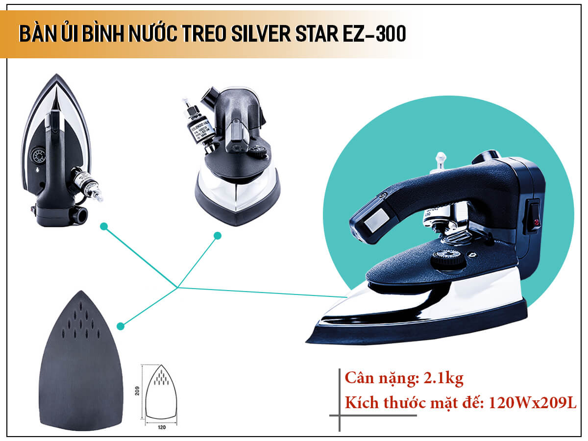 Bàn ủi hơi nước treo công nghiệp Silver Star EZ-300 Bàn ủi hơi nước treo công nghiệp Silver Star EZ-300