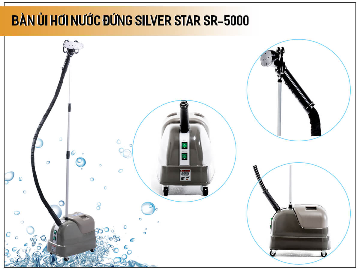 Bàn ủi hơi nước đứng công nghiệp Silver Star SR-5000 Bàn ủi hơi nước đứng công nghiệp Silver Star SR-5000