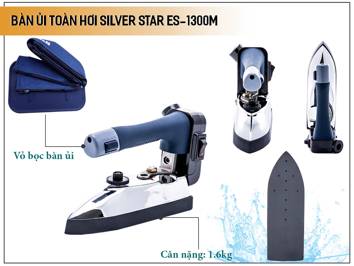 Bàn ủi nhiệt hơi công nghiệp Silver Star ES-1300M Bàn ủi nhiệt hơi công nghiệp Silver Star ES-1300M