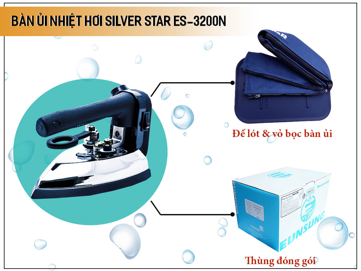 Bàn ủi nhiệt hơi công nghiệp Silver Star ES-3200N Bàn ủi nhiệt hơi công nghiệp Silver Star ES-3200N