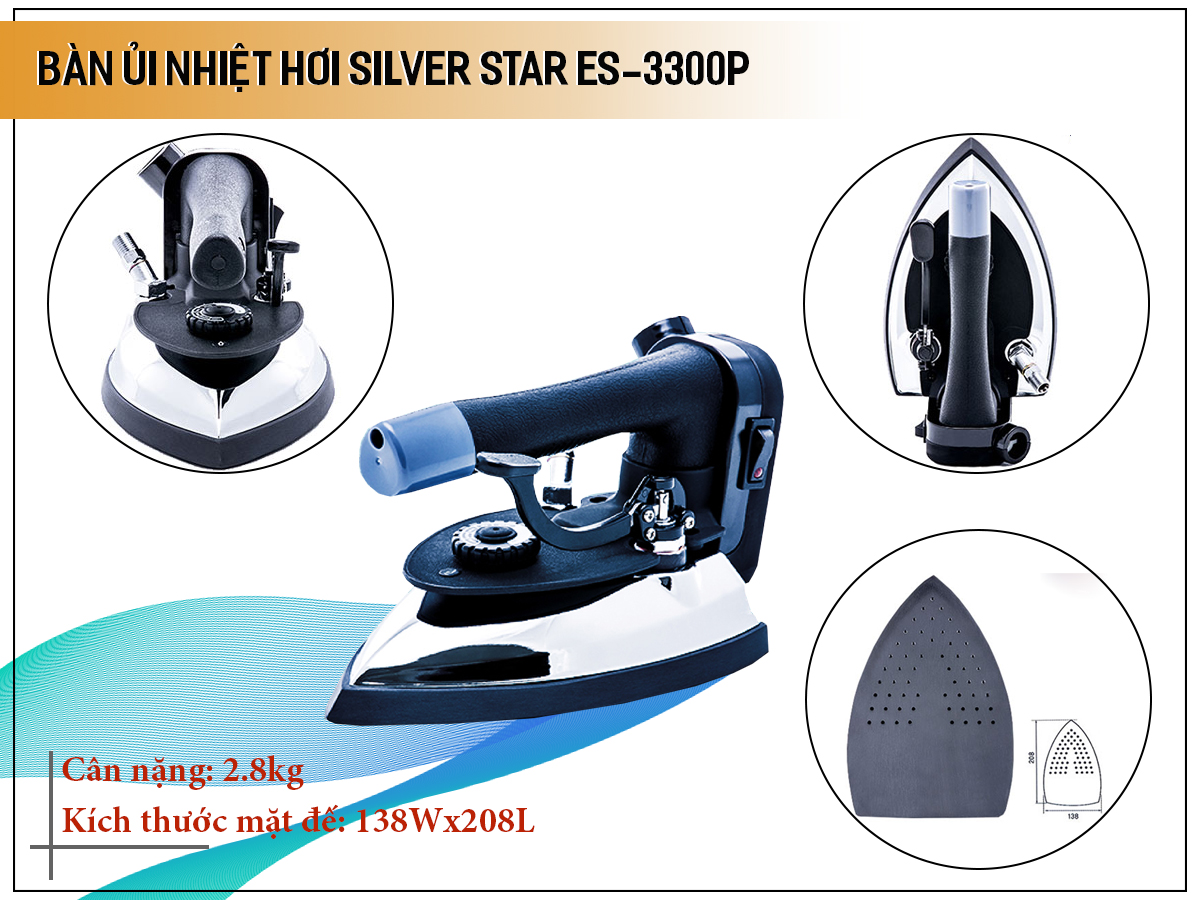 Bàn ủi nhiệt hơi công nghiệp Silver Star ES-3300P Bàn ủi nhiệt hơi công nghiệp Silver Star ES-3300P
