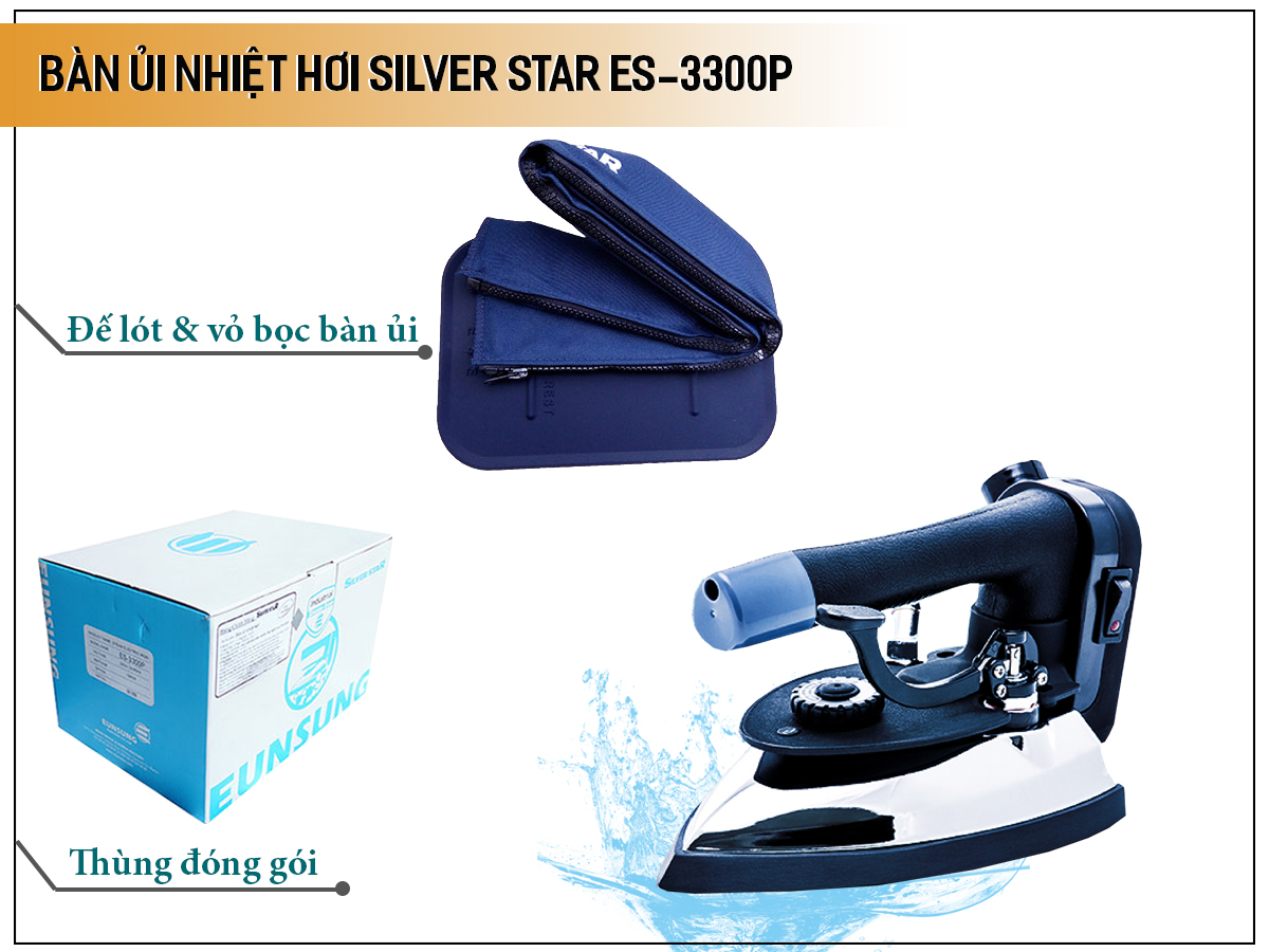 Bàn ủi nhiệt hơi công nghiệp Silver Star ES-3300P Bàn ủi nhiệt hơi công nghiệp Silver Star ES-3300P