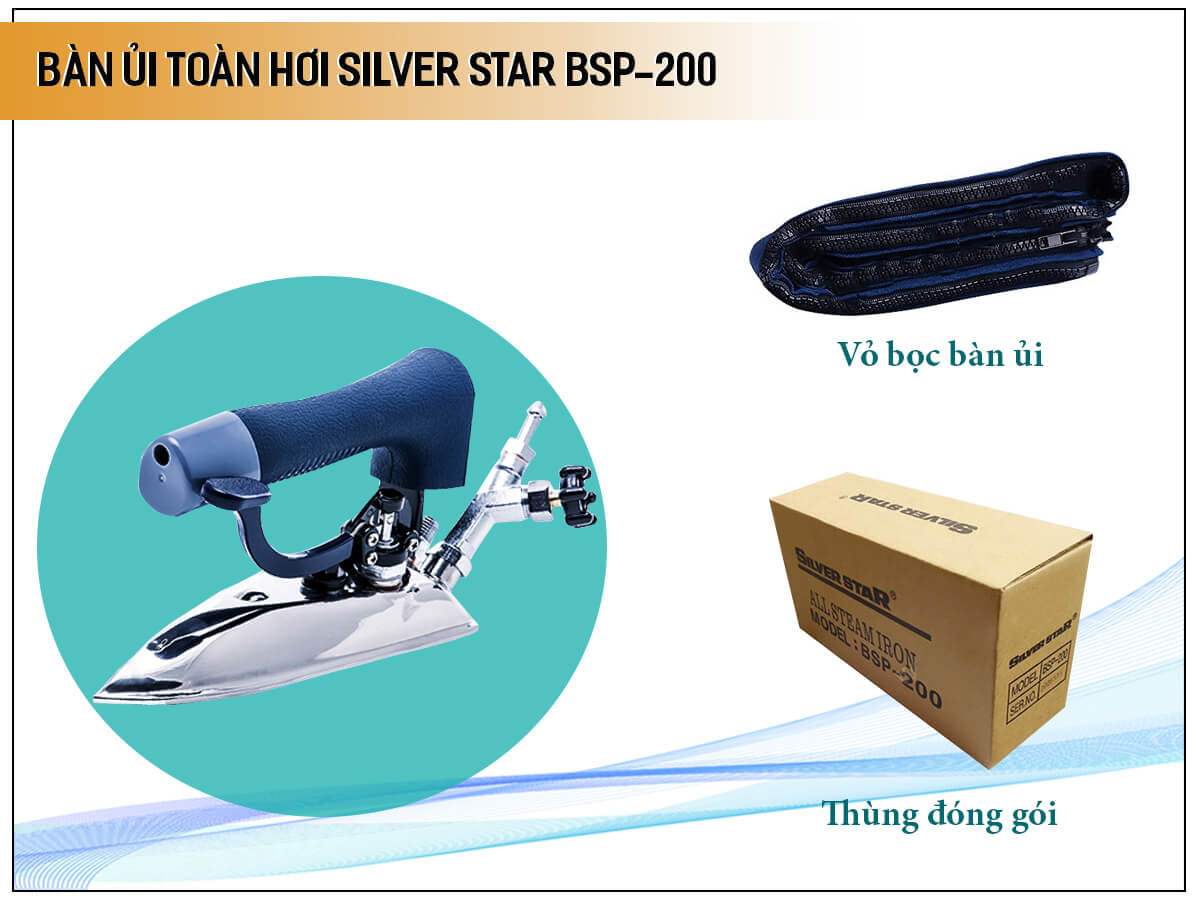 Bàn ủi toàn hơi công nghiệp Silver Star BSP-200 Bàn ủi toàn hơi công nghiệp Silver Star BSP-200