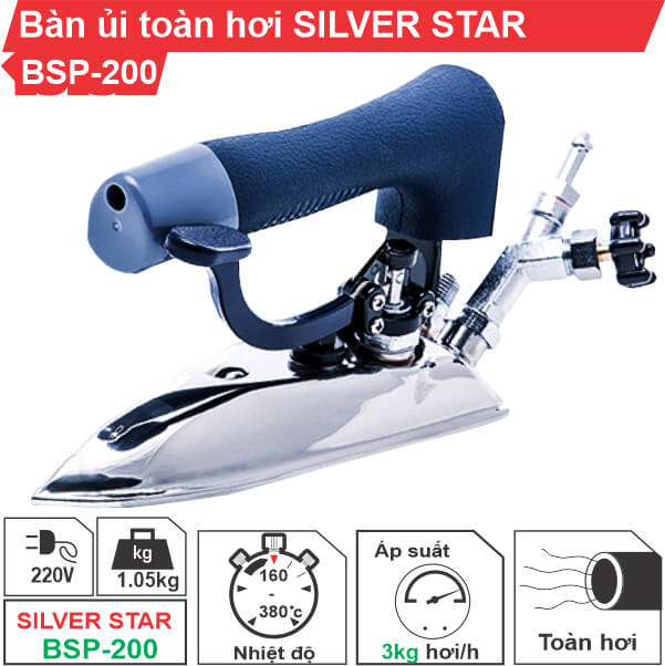 Bàn ủi toàn hơi công nghiệp Silver Star BSP-200 Bàn ủi toàn hơi công nghiệp Silver Star BSP-200