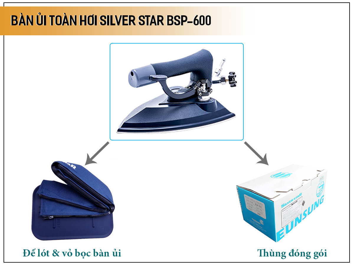 Bàn ủi toàn hơi công nghiệp Silver Star BSP-600 Bàn ủi toàn hơi công nghiệp Silver Star BSP-600