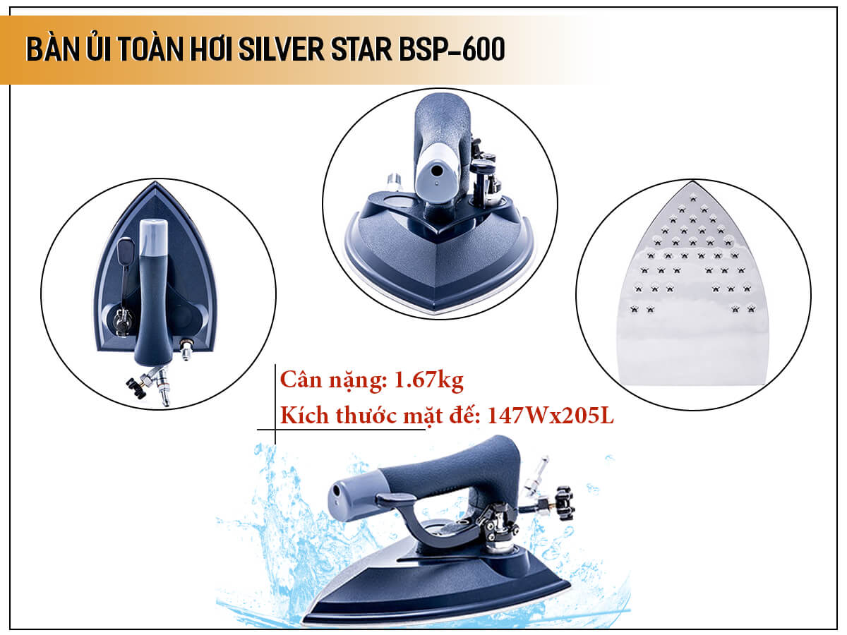 Bàn ủi toàn hơi công nghiệp Silver Star BSP-600 Bàn ủi toàn hơi công nghiệp Silver Star BSP-600