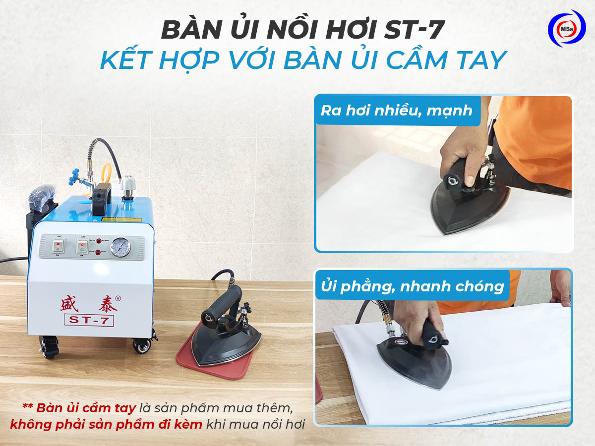 Bàn ủi nồi hơi ST-7 kết hợp với bàn là cầm tay Bàn ủi nồi hơi ST-7 kết hợp với bàn là cầm tay