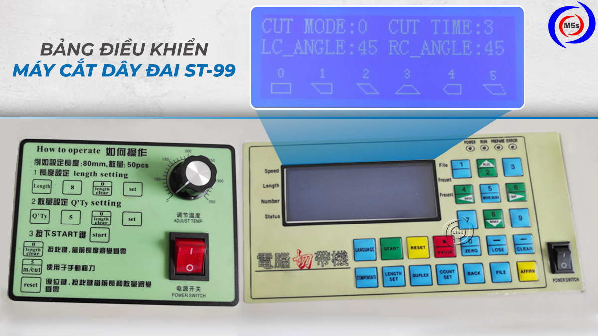 Bảng điều khiển máy cắt dây đai nhiệt ST-99 Bảng điều khiển máy cắt dây đai nhiệt ST-99