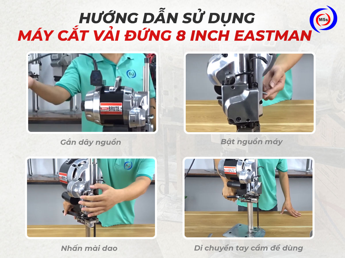 Sử dụng máy cắt vải đứng 8 inch Eastman 750W Sử dụng máy cắt vải đứng 8 inch Eastman 750W
