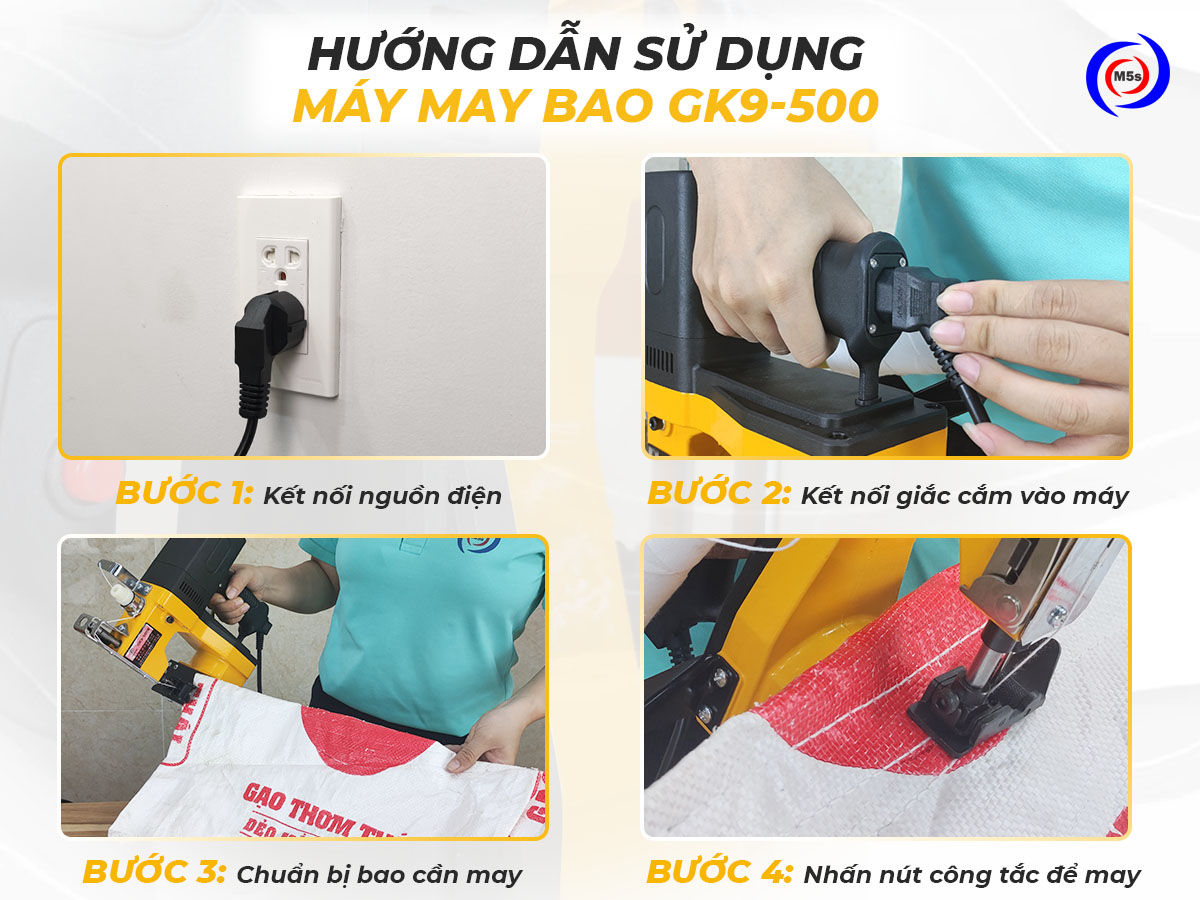 Cách sửa dụng máy khâu bao Gk9-500 không bình dầu Cách sửa dụng máy khâu bao Gk9-500 không bình dầu