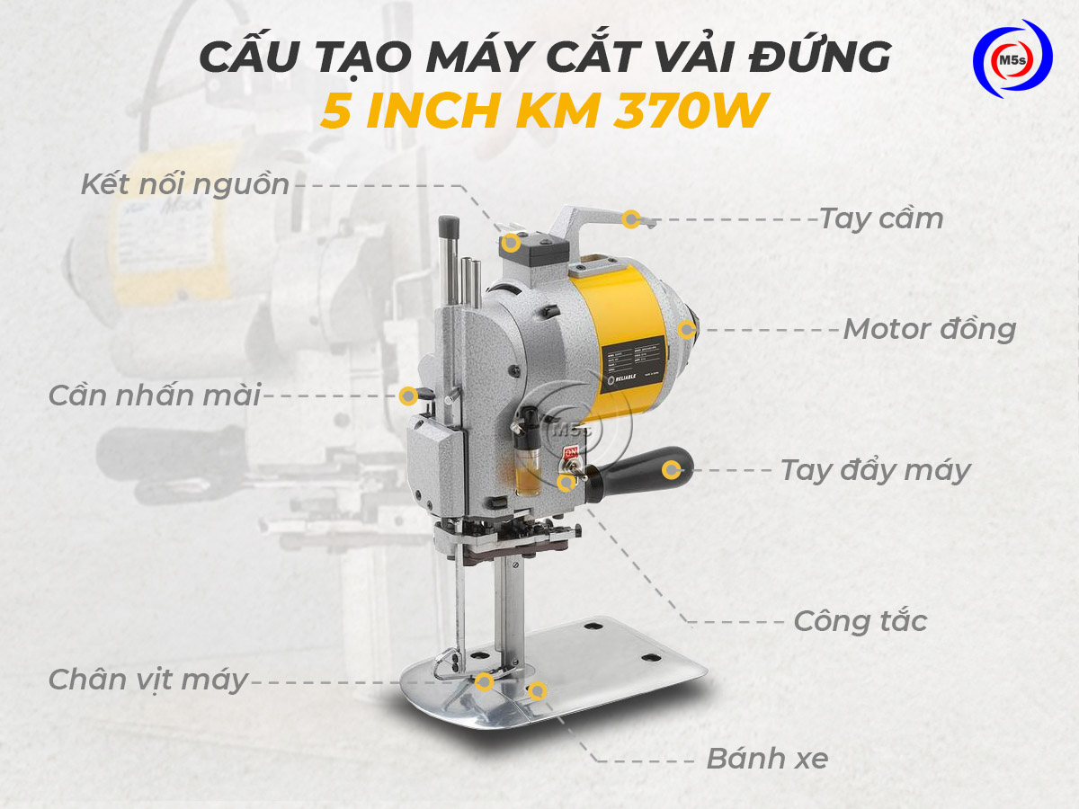 Cấu tạo máy cắt vải đứng 5 inch KM Cấu tạo máy cắt vải đứng 5 inch KM